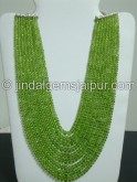 Peridot Plain Roundelle Shape Beads